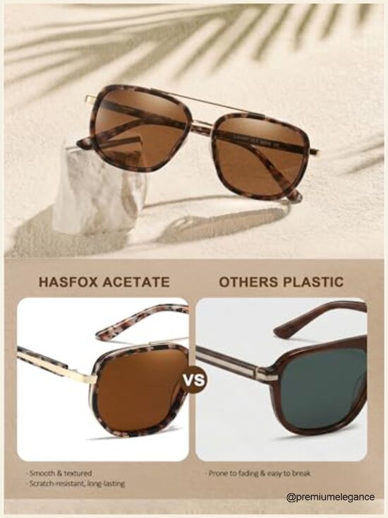 Retro Aviator Polarized Sunglasses UV400 Protection